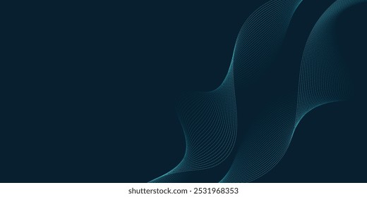 Design de onda de fluxo de partículas elegantes com transições de cores sutis e formas orgânicas fluidas, ideal para marcas profissionais, arte digital e projetos de design da Web