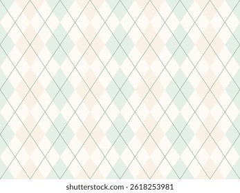 Elegant pastel argyle pattern.  Perfect for backgrounds, website design, or textile prints.  Subtle, sophisticated, and versatile.  Creates a calming, classic aesthetic.
