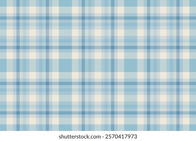 Elegant pastel blue and cream herringbone plaid pattern. Ideal for textile design, wallpaper, packaging, and website backgrounds.  Creates a sophisticated and calming visual appeal.