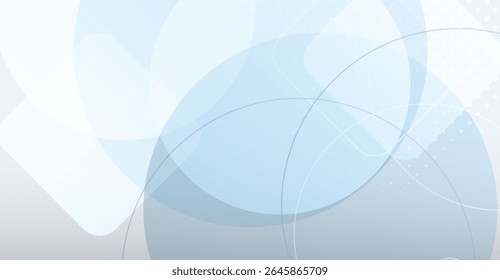 Elegant Pastel Blue Overlapping Circles and Shapes Background for Modern Digital Design Templates and Creative Tech Presentation Material with Soft Hues 175