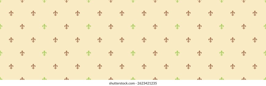 Elegante patrón de fleurdelis pastel.  Diseño sutil y repetitivo ideal para fondos, textiles o Elementos de Sitio web.  Evoca sofisticación y estilo discreto.