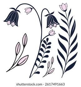 Elegant Pastel Flower Vectors ,