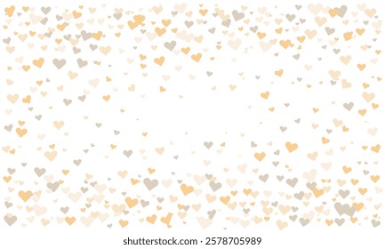 Elegant pastel hearts confetti scatter on white background. Perfect for wedding invitations, Valentines Day designs, romantic projects, or celebratory backgrounds.