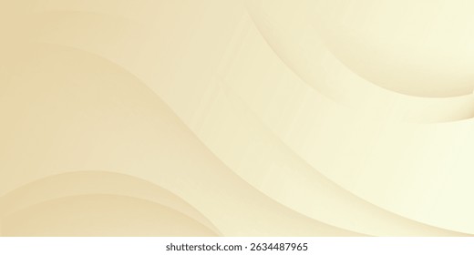 Elegant pastel light brown abstract background combined with golden line curve elements. modern luxury design template vector illustration.