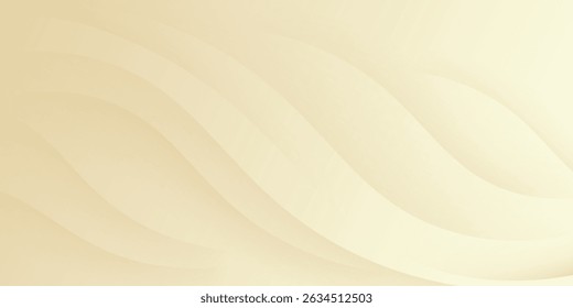 Elegant pastel light brown abstract background combined with golden line curve elements. modern luxury design template vector illustration.