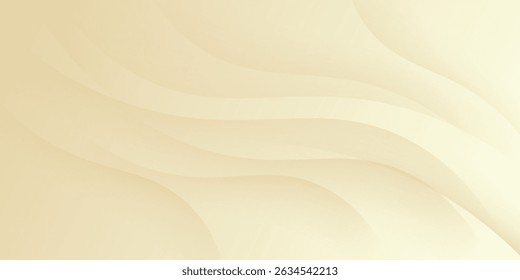 Elegant pastel light brown abstract background combined with golden line curve elements. modern luxury design template vector illustration.