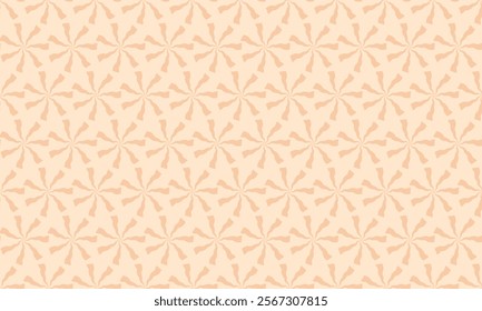 Elegant pastel peach seamless pattern featuring a repeating geometric floral motif.  Perfect for website backgrounds, textile prints, or stationery design.