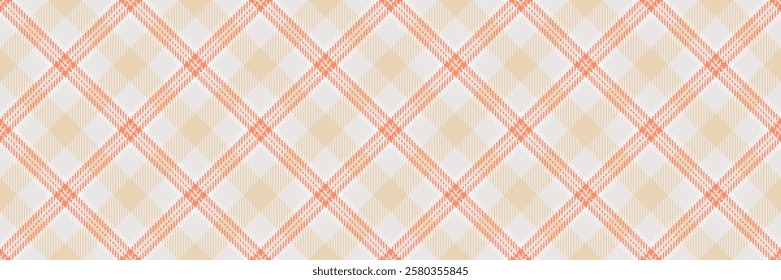 Elegant pastel plaid pattern.  Perfect for website backgrounds, textile design, or packaging. Soft peach and beige tones create a calming, sophisticated aesthetic.