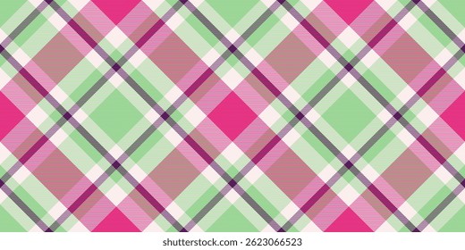 Elegant pastel plaid pattern in pink, green, and white.  Perfect for textile design, website backgrounds, or crafting projects.