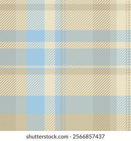 Elegant pastel plaid pattern in soft blues and beige. Perfect for textile design, websites, packaging, and more.  A sophisticated and calming background image with a subtle texture.