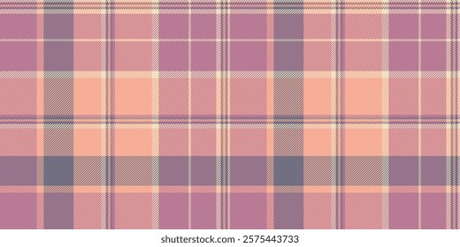 Elegant pastel plaid pattern in soft peach, mauve, and grey tones.  Perfect for textile design, fashion, home decor, and website backgrounds.  Subtle texture adds visual interest.