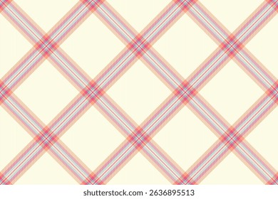 Elegant pastel plaid pattern in soft peach, pink, and blue hues on a creamy background.  Ideal for textile design, website backgrounds, stationery, and crafting projects.