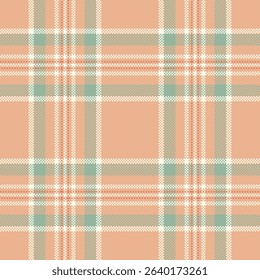Elegant pastel plaid pattern.  Soft peach, mint green, and beige hues create a calming, versatile design perfect for textiles, websites, or packaging.