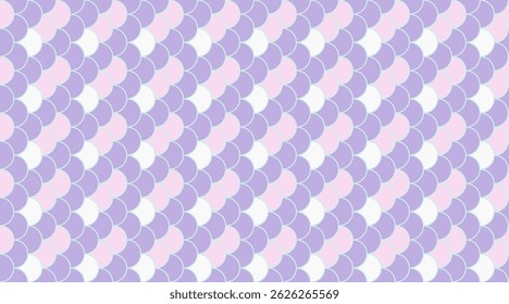 Elegant pastel purple and pink overlapping scales pattern.  Perfect for feminine designs, websites, branding, or textile prints.  Subtle texture and repeating motif creates a calming, whimsical feel.