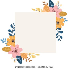 Elegante Pastel Wildflower Frame voor uitnodigingen en wenskaart decoraties