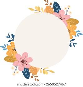 Elegante Pastel Wildflower Frame voor uitnodigingen en wenskaart decoraties