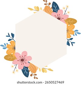 Elegante Pastel Wildflower Frame voor uitnodigingen en wenskaart decoraties