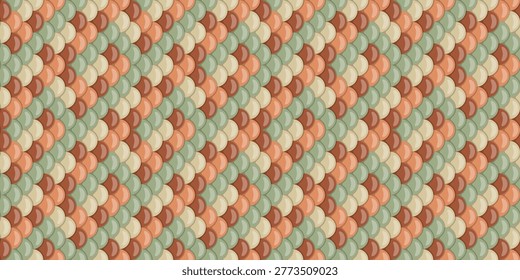 Elegant pasteltoned abstract pattern, featuring a seamless texture of overlapping scales.  Ideal for backgrounds, textile designs, or decorative elements.  Evokes a sense of calm and sophistication.