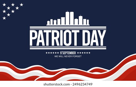 Elegant Patriot Day Celebration Social Media Design, perfect for office, company, school, social media, advertising, sales, printing and more