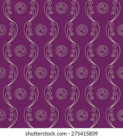 Elegant pattern background, luxury light gold pattern on bright purple background.