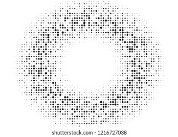 Elegant pattern with black polka dots of small and large scale. Splatter background. Black glitter blow explosion and splats on white. Grunge texture. Vector illustration