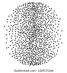 Elegant pattern with black polka dots. Splatter background. Black glitter blow explosion and splats on white. Grunge texture. Vector illustration