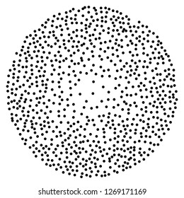 Elegant pattern with black polka dots. Splatter background. Black glitter blow explosion and splats on white. Grunge texture. Vector illustration