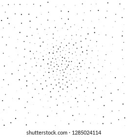 Elegant pattern with black polka dots of small and large scale. Splatter background. Black glitter blow explosion and splats on white. Grunge texture. Vector illustration