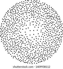 Elegant pattern with black polka dots of same scale. Splatter background. Black glitter blow explosion and splats on white. Grunge texture. Vector illustration