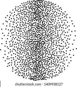 Elegant pattern with black polka dots of same scale. Splatter background. Black glitter blow explosion and splats on white. Grunge texture. Vector illustration
