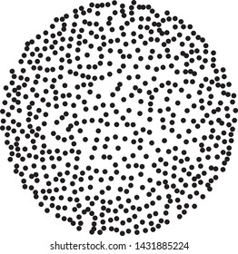 Elegant pattern with black polka dots. Splatter background. Black glitter blow explosion and splats on white. Grunge texture. Vector illustration
