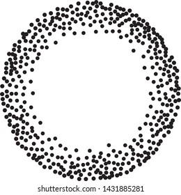 Elegant pattern with black polka dots. Splatter background. Black glitter blow explosion and splats on white. Grunge texture. Vector illustration