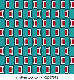 Elegant pattern with blue white and green geometric shapes
