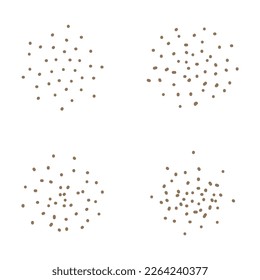 Elegant pattern with brown polka dots splatter, grunge texture vector illustration on white background.