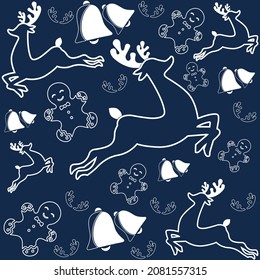 elegant pattern of christmas symbols. ideal for tapestry and textiles.
