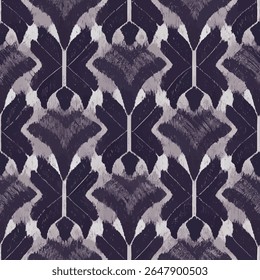 Elegant patroon met een donkerpaarse en zilveren kleur, grunge lijnen ikat patroon, ikat naadloos patroon, Vector illustratie achtergrond voor het afdrukken van het papier.