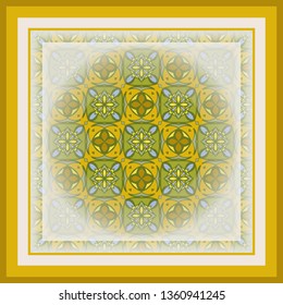 Elegant  pattern for decoration. Seamless print for tiles, textiles, neckerchief.
