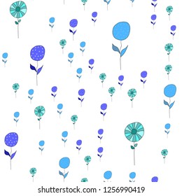 Elegant Pattern with Different Color Flowers. Elements are not cropped. Pattern under the mask. Vector. Perfect design for textile, box, posters, cards, brochures, web etc.