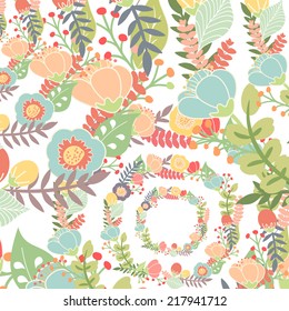 Elegant pattern with flowers, vector illustration