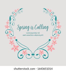 Diseño elegante de hoja y marco floral, para el diseño de papel pintado de la tarjeta de felicitación de resorte. Vector