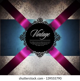 Elegant pattern on a floral background. Can be used as a menu card or invitation