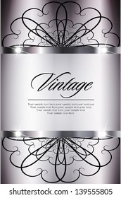 Elegant pattern on a floral background. Can be used as a menu card or invitation
