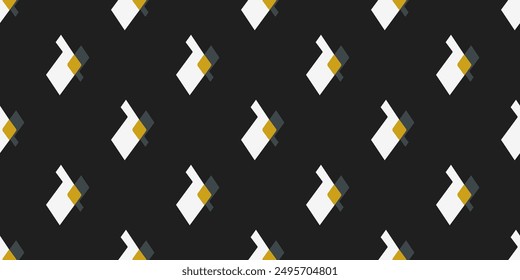 Elegant pattern original diamonds motif seamless classic black white background. Modern style fabric design textile swatch ladies dress, man shirt allover print block. Vector graphic illustration.