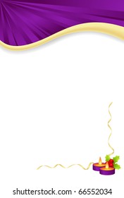 Elegant pattern purple background with Christmas decorations. Vector illustration.