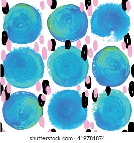 elegant pattern in Scandinavian style with drops of watercolor paint.