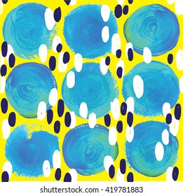 elegant pattern in Scandinavian style with drops of watercolor paint.