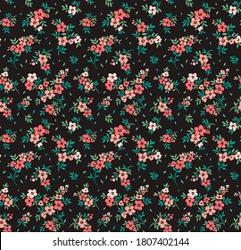 Elegantes Muster in kleinen Blumen. Liberty-Stil. Bloraler, nahtloser Hintergrund. Ditsy-Druck. Vektorstruktur. Ein Blumenstrauß mit Frühlingsblumen für Modedrucke.