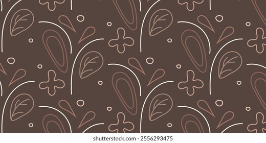 Elegant Pattern with Soft Lines and Nature Elements