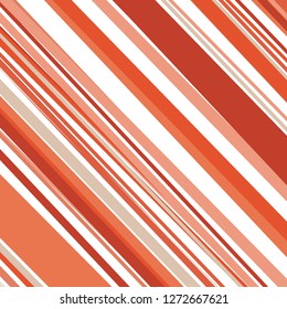 Elegant pattern with stripes of coral color. Striped diagonal background for printing on fabric, paper, wrapping, scrapbooking, websites Background with slanted lines Vector illustration