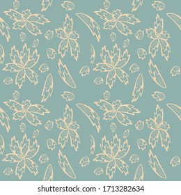 Elegant pattern with stylish flowers and leaves. Seamless template can be used for design fabric, cover, linens and more designs.